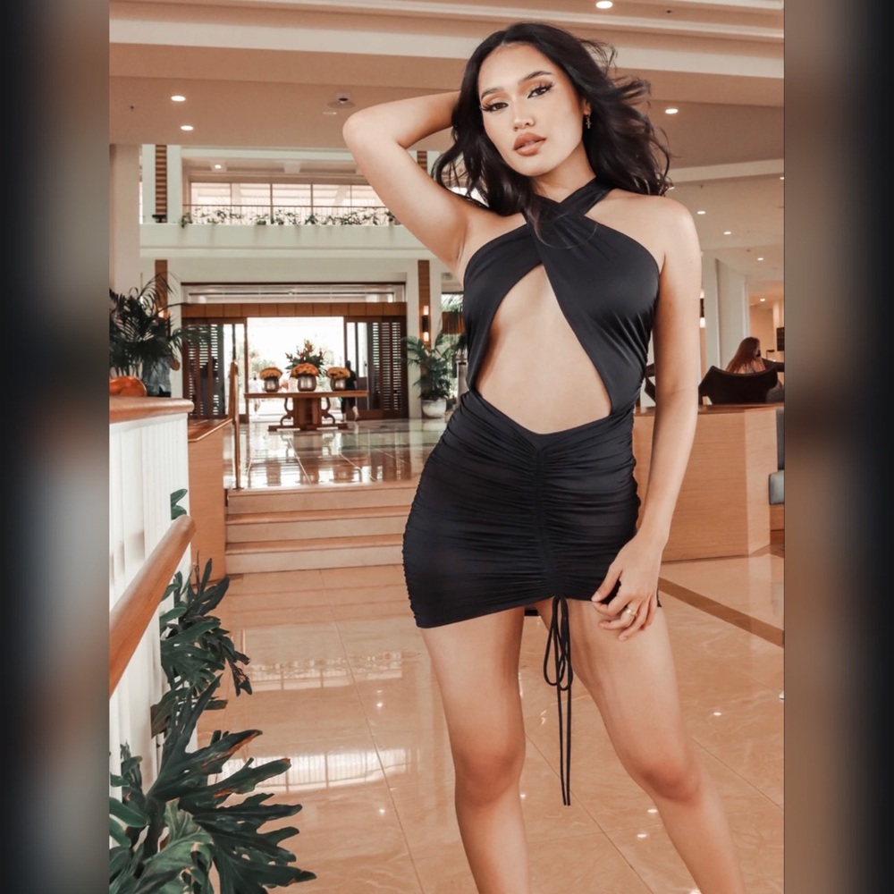 Black Cross Mini Dress